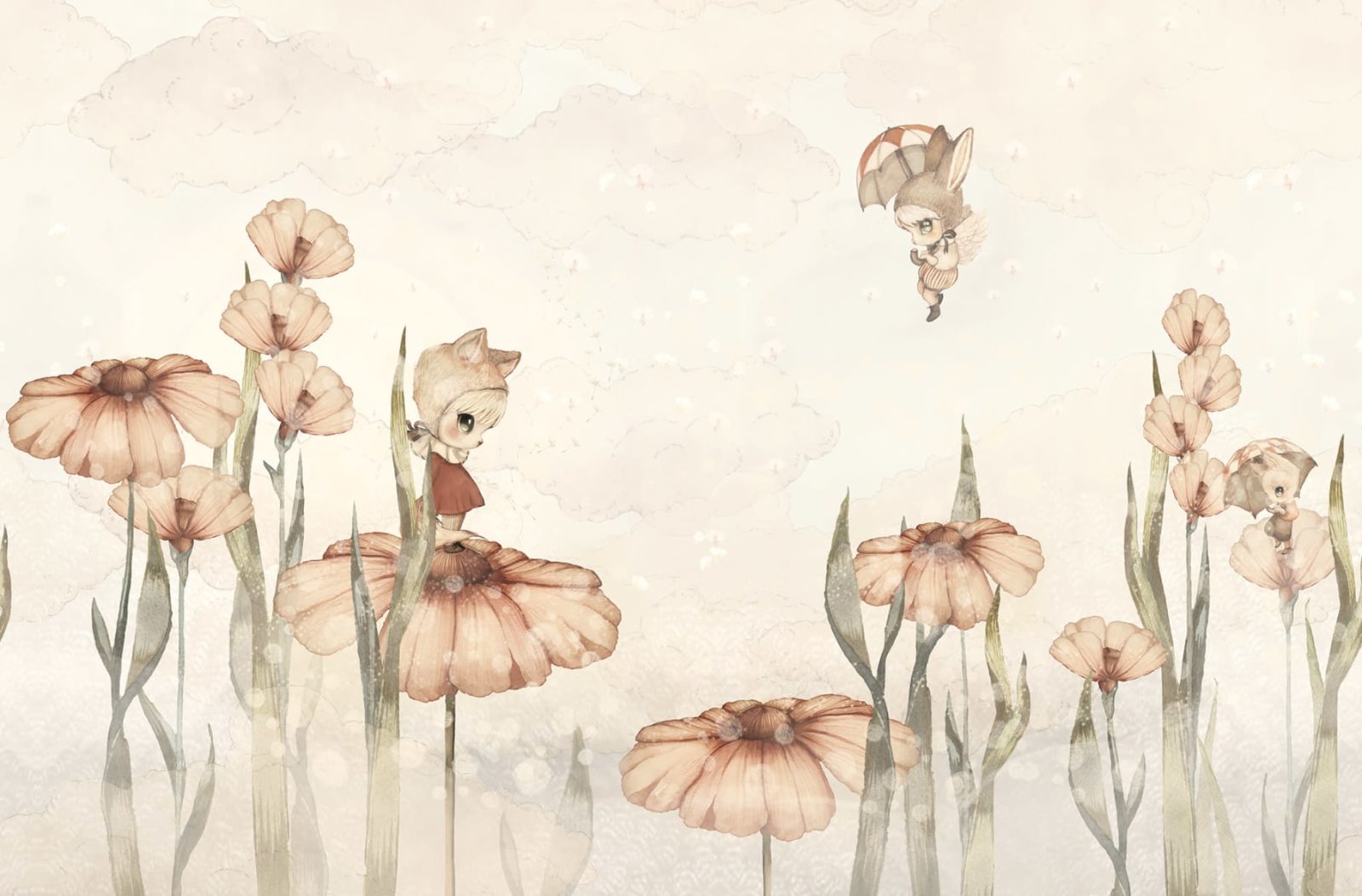 Bloomy Fields of Marion, Off White, Rebel Walls