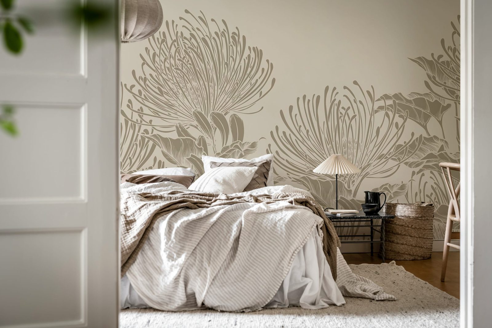 Protea Bloom, Soft Gray, Rebel Walls 3