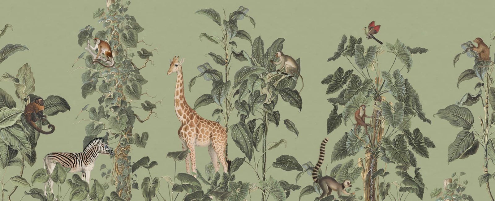 Wildlife Stroll, Green, Rebel Walls