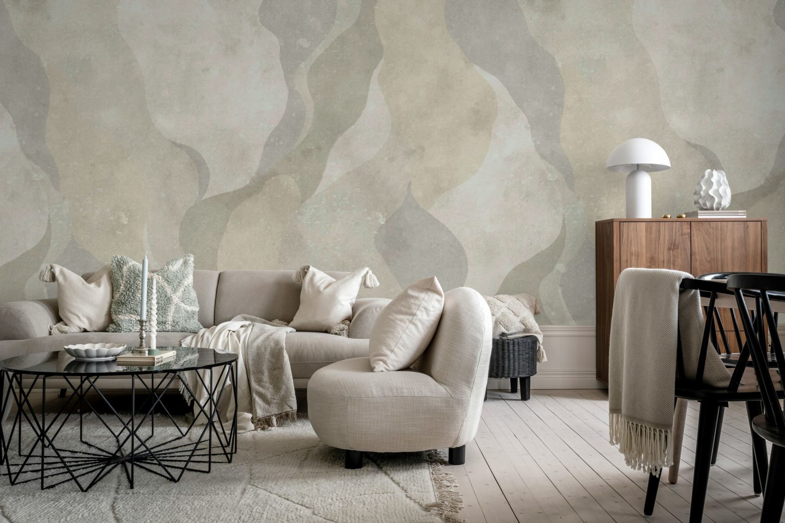 Flowing Forms, Beige, Rebel Walls 3