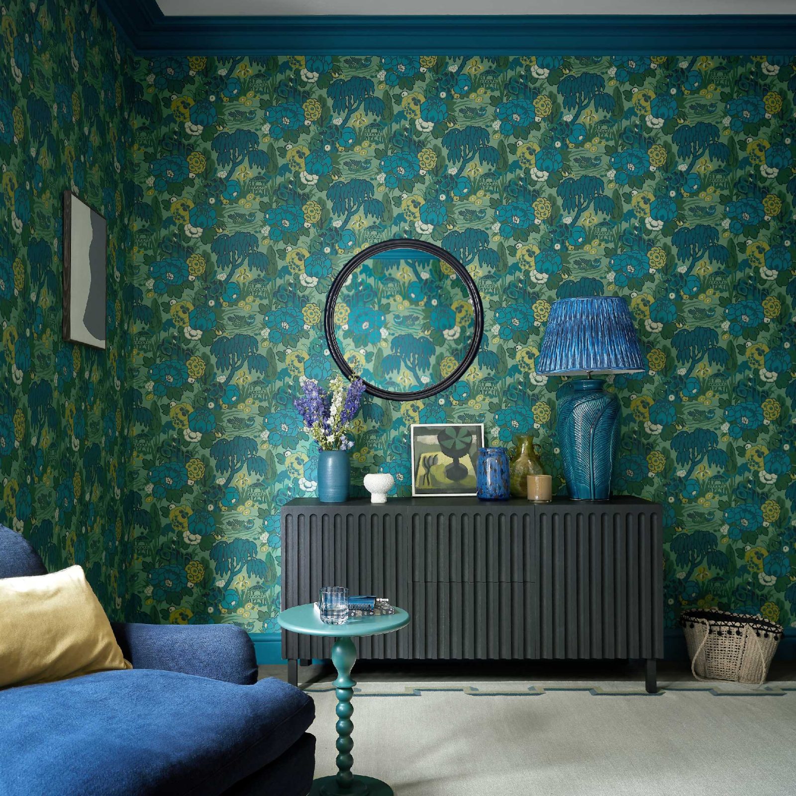 Mandarin Garden, Jade Green, 1838 Wallcoverings, 5.3mp / rola 2