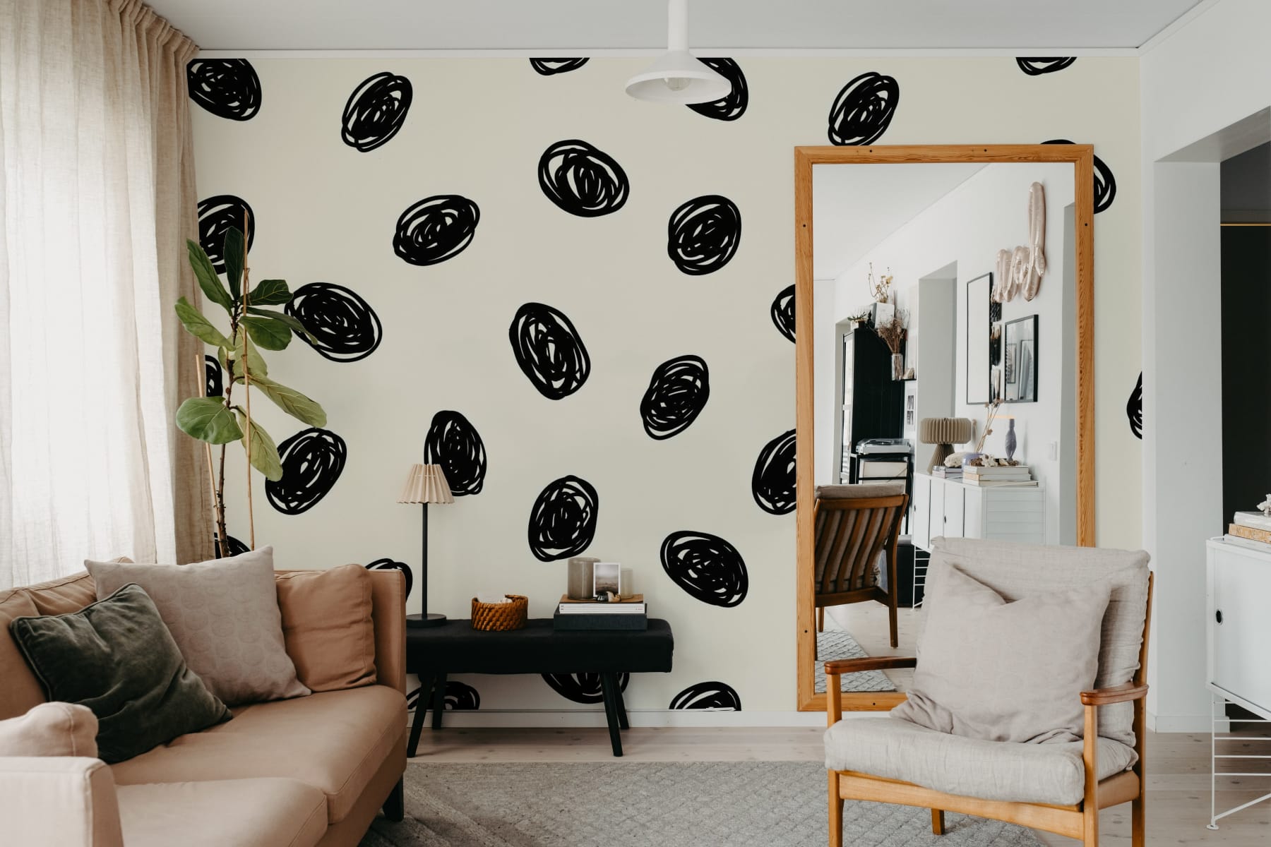 Doodle Dots, Black, Rebel Walls 2