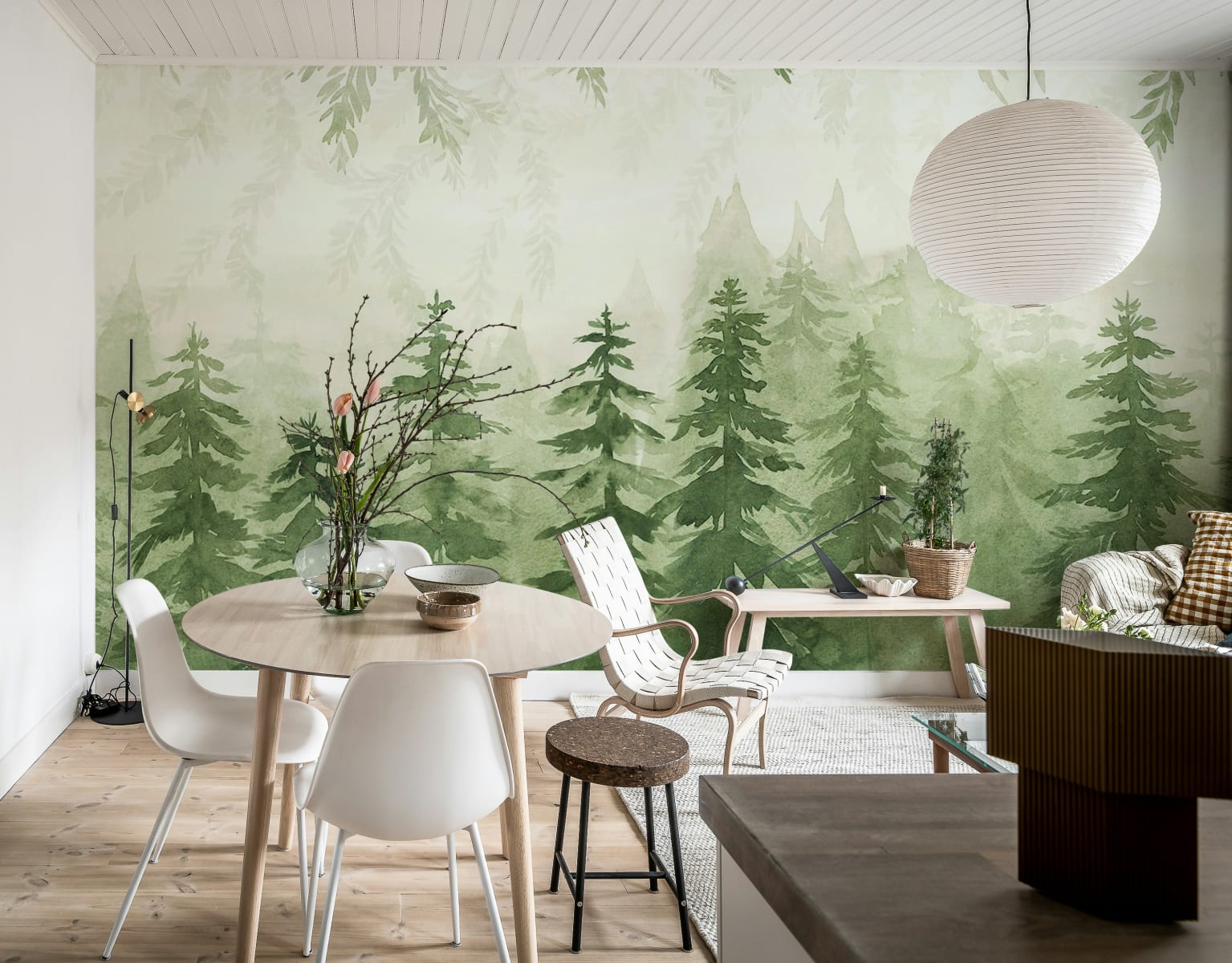Watercolor Forest, Green, Rebel Walls 2