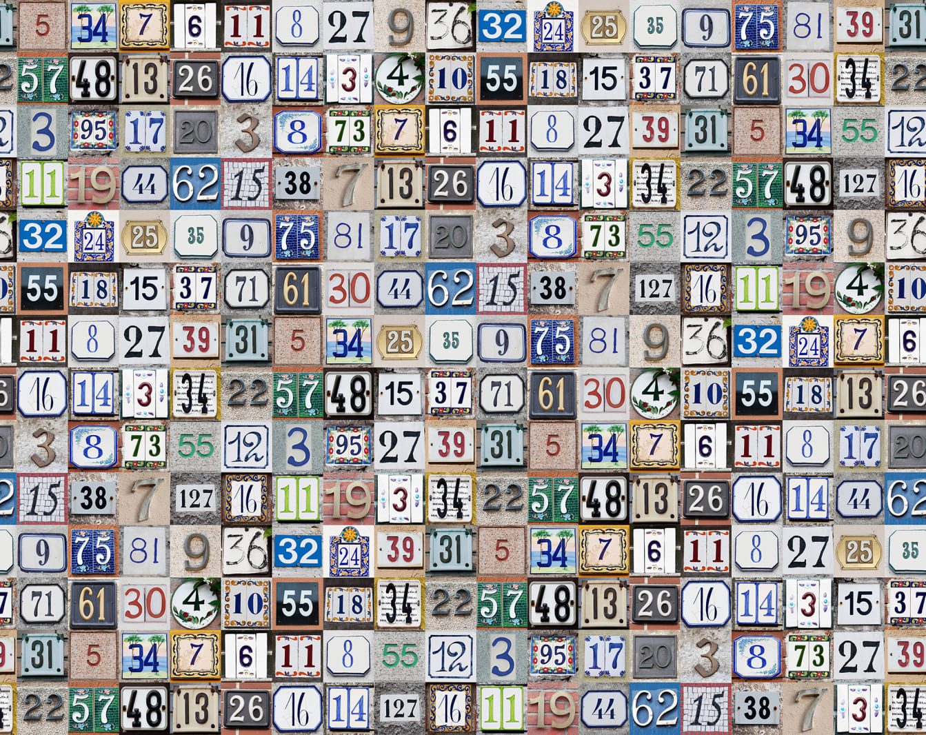 Tiny House Numbers, Colorful, Rebel Walls, 5 mp / rola