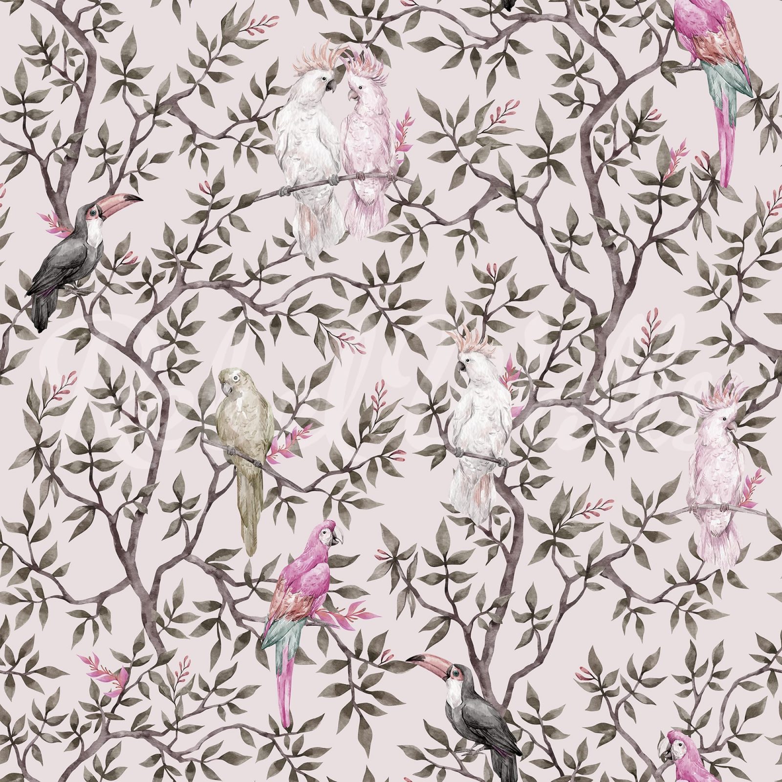 Parrot Shrubbery, Pink, Rebel Walls