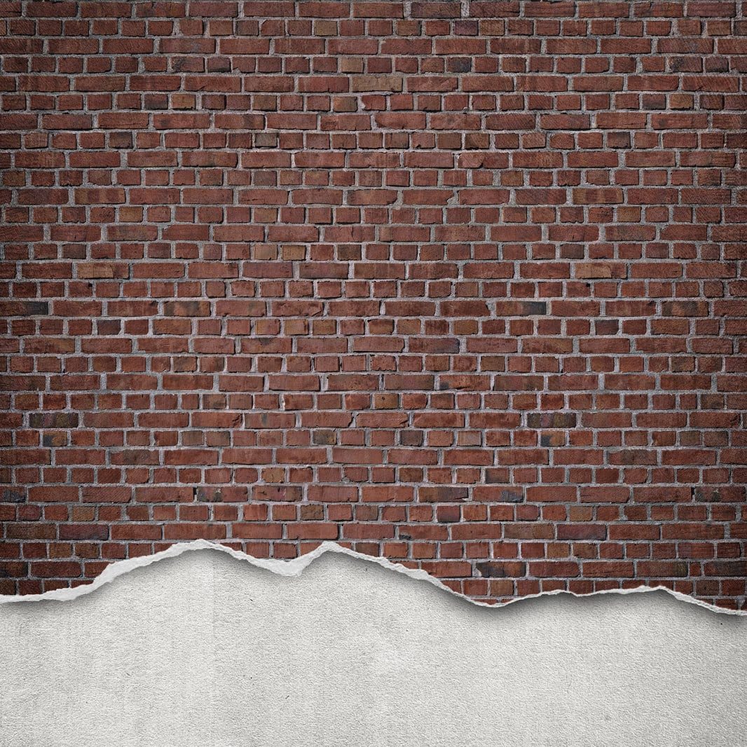 Well-Worn Brick Wall, Red, Rebel Walls