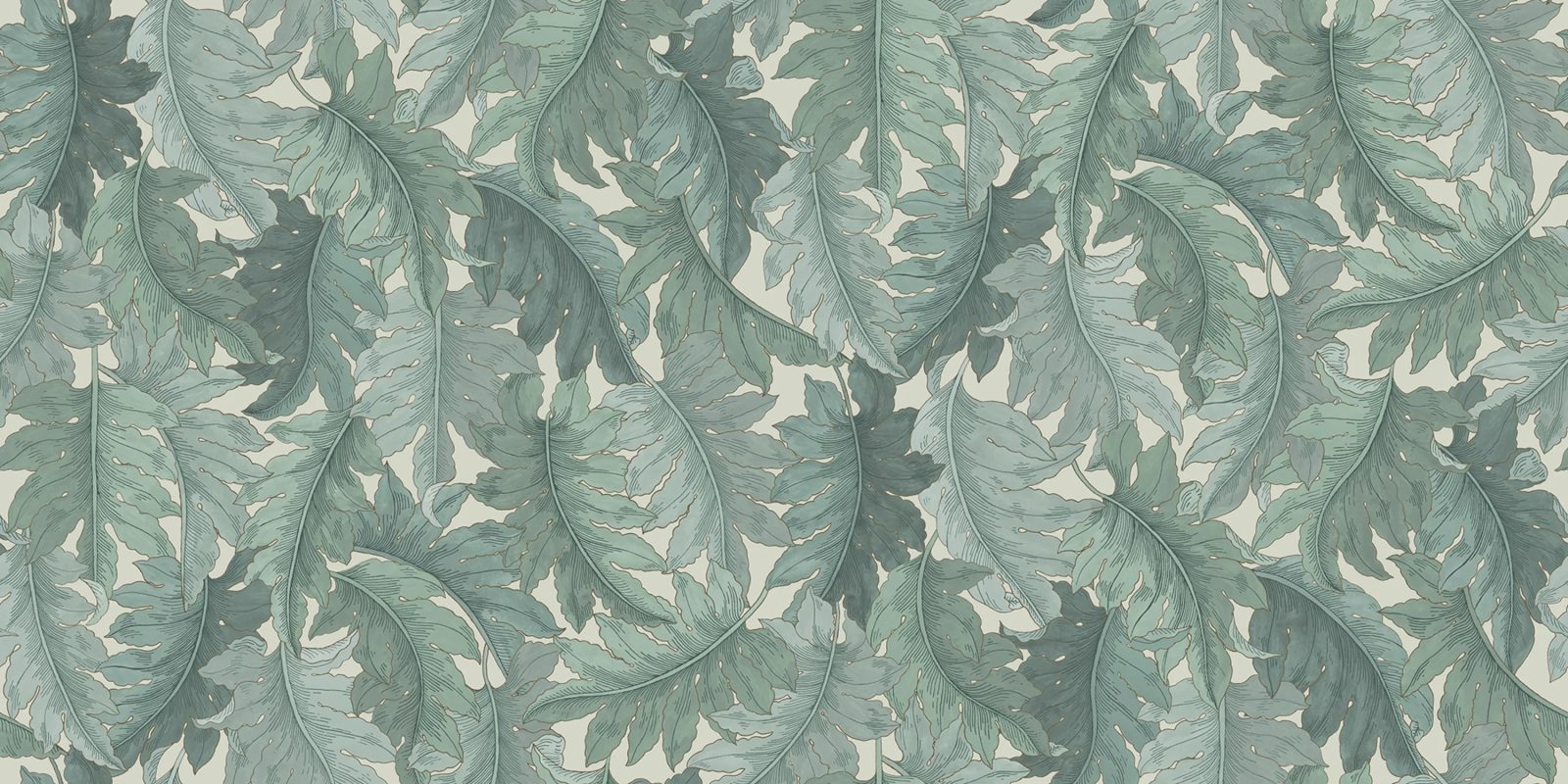 Swirling Fern, Teal, Rebel Walls