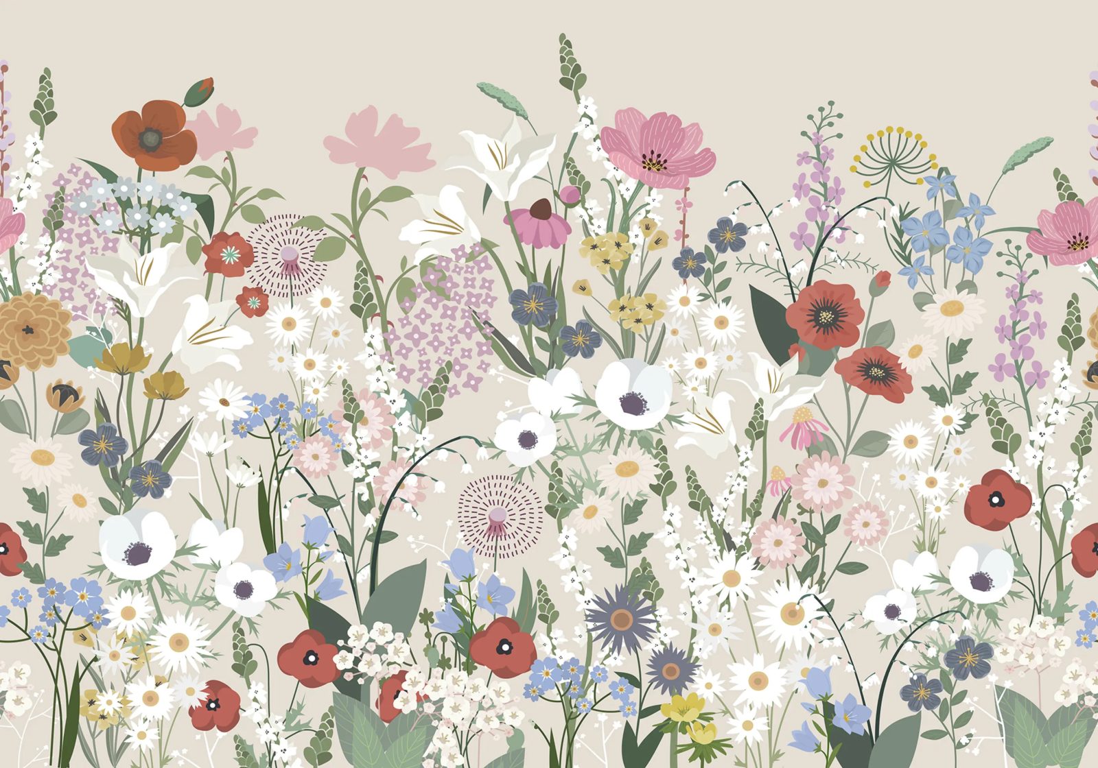 Playful Meadow, Beige, Rebel Walls