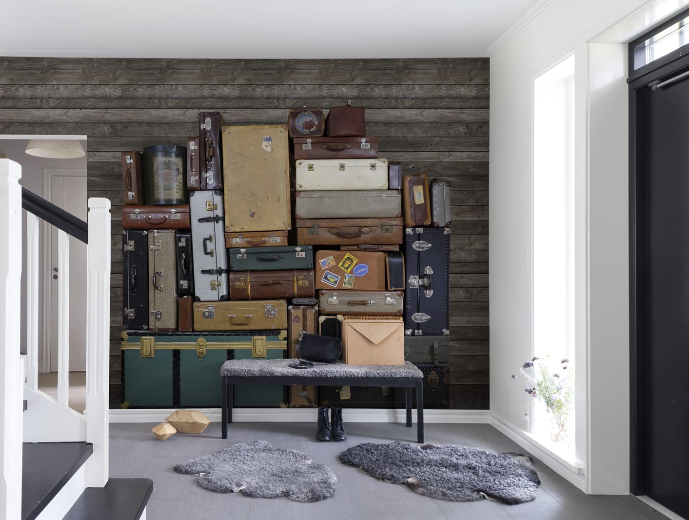 Stacked Suitcases, Heap, repetitiv, Rebel Walls 4