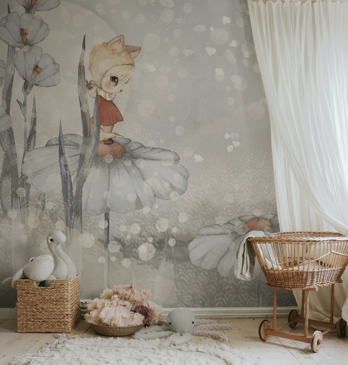 Bloomy Fields of Marion, Blue, Rebel Walls 3