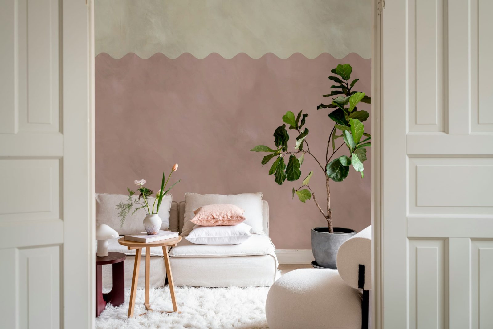 Wave Border, Pink, Rebel Walls 3