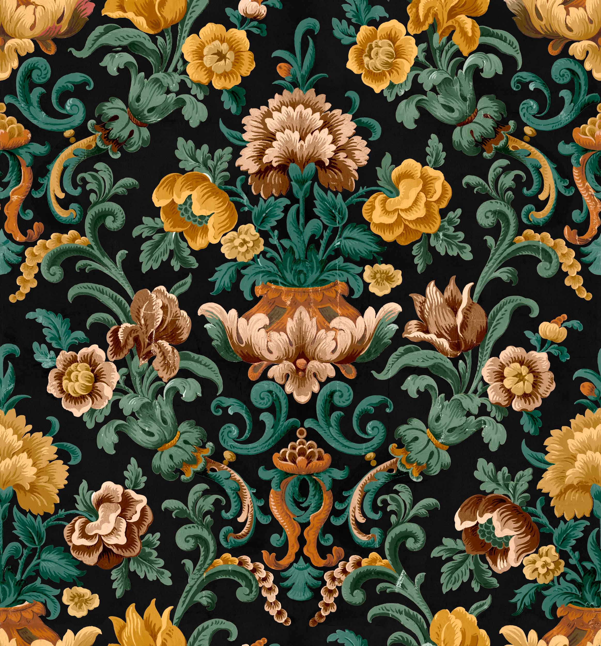 Aranjuez Damask, Onyx, Coordonne, 5mp / rola