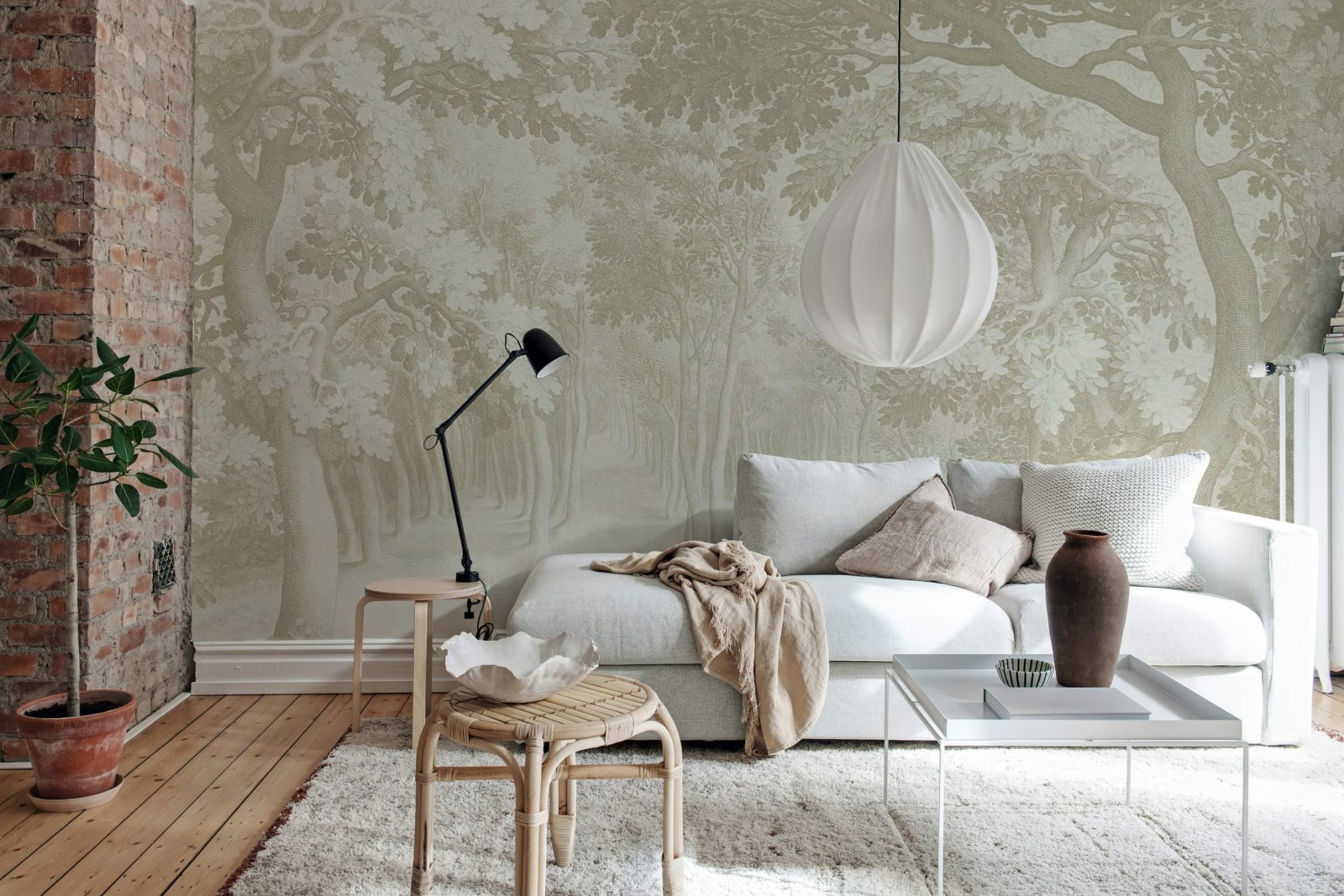 Forest Engraving, Beige, Rebel Walls 3