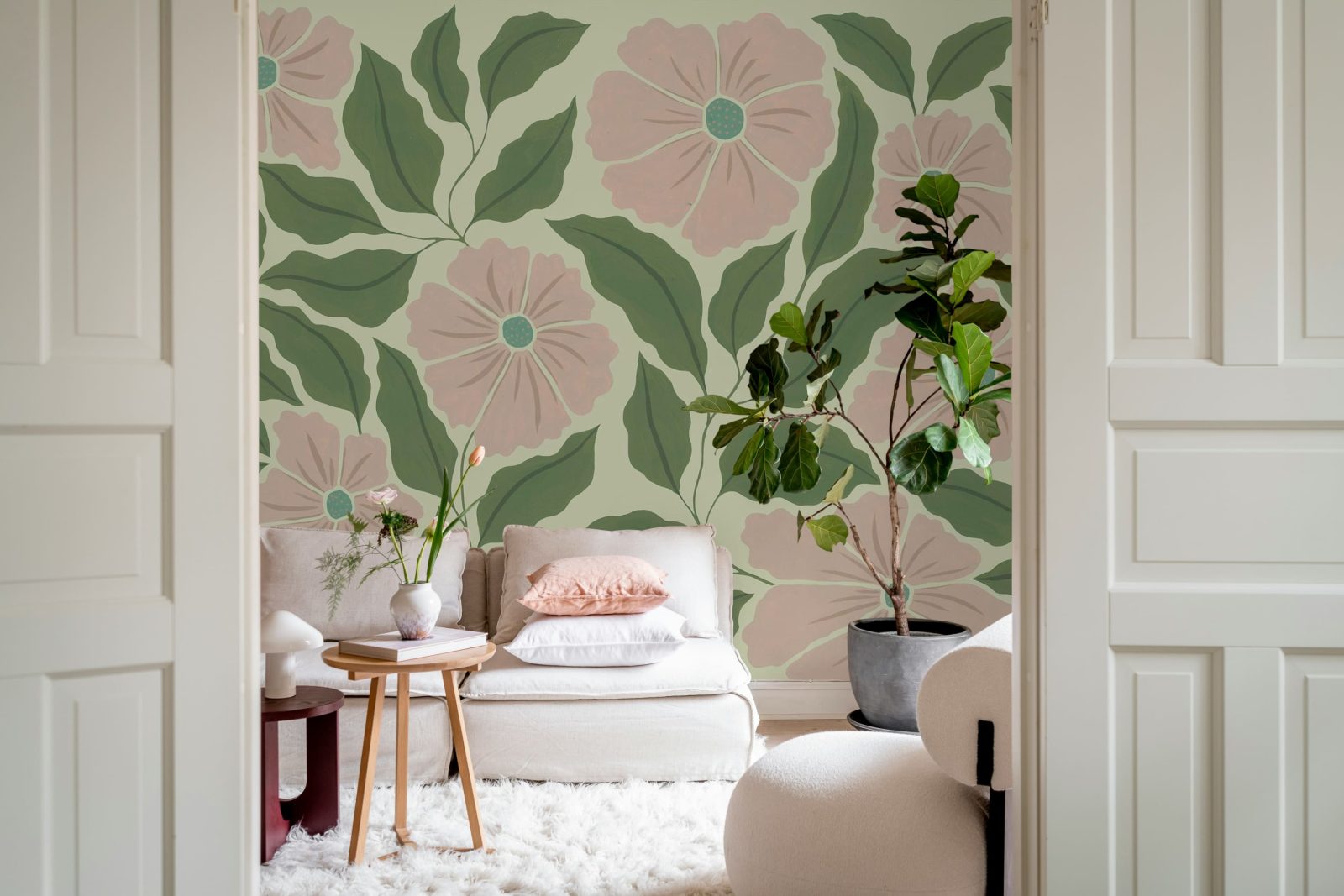 Bold Abstract Flower, Pink, Rebel Walls 2