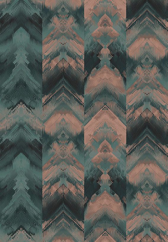 Reflections, Jade Green Luxury Geometric, 1838 Wallcoverings, 6.5mp / rola
