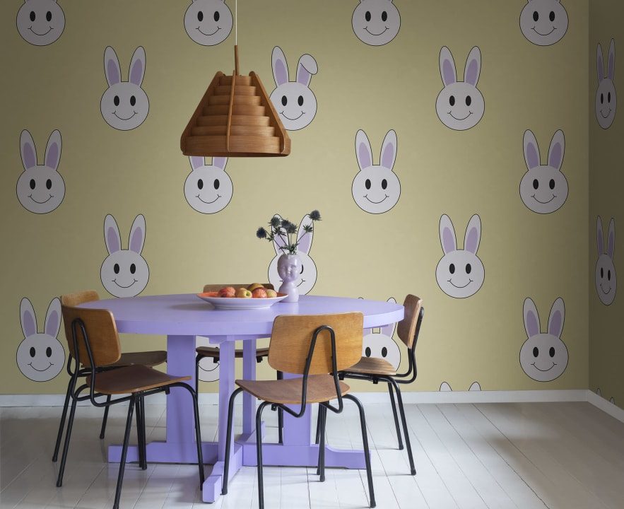 Year of the Rabbit Smiley, Saffron, Rebel Walls 2