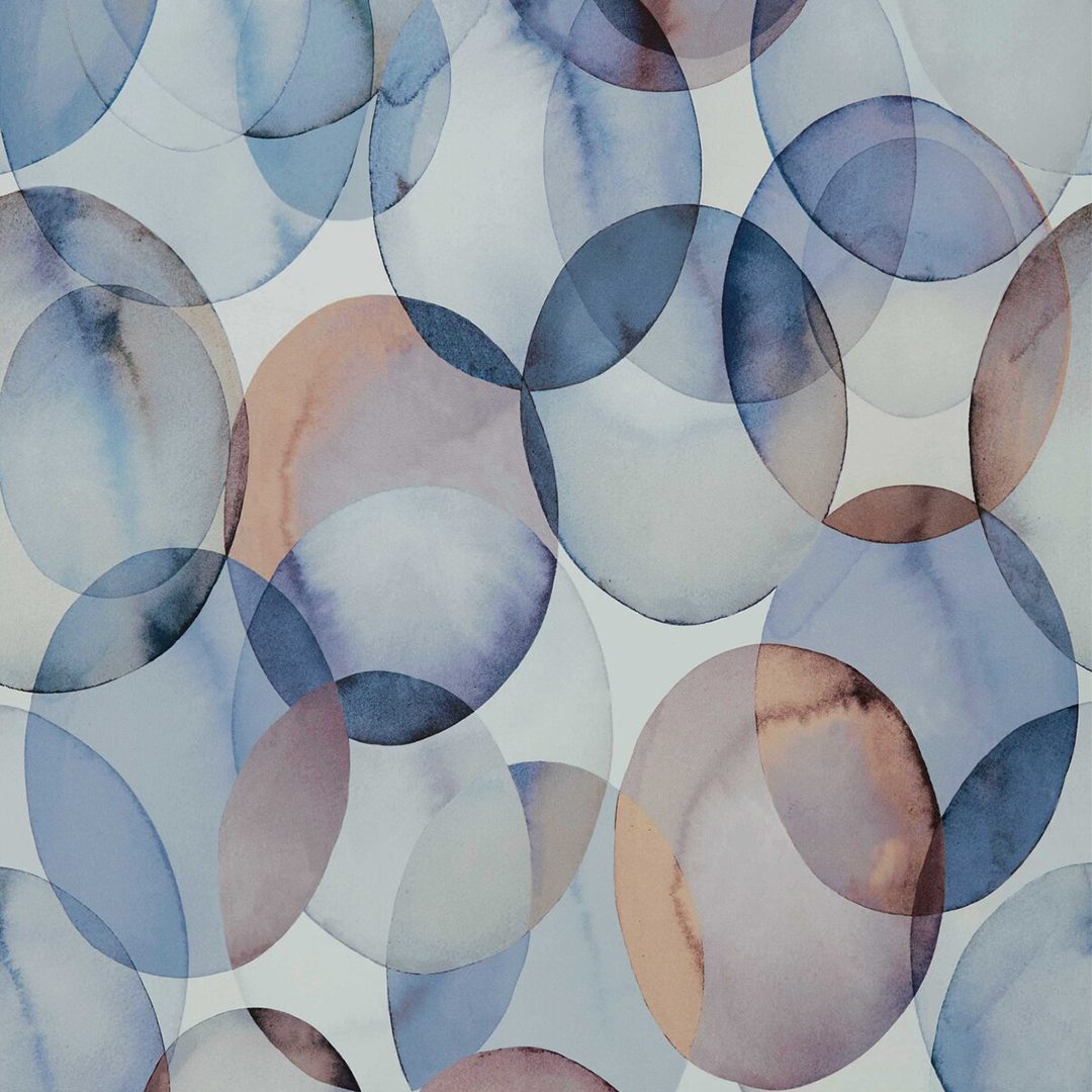 Honesty, Opal Blue Luxury Geometric, 1838 Wallcoverings, 5.3mp / rola