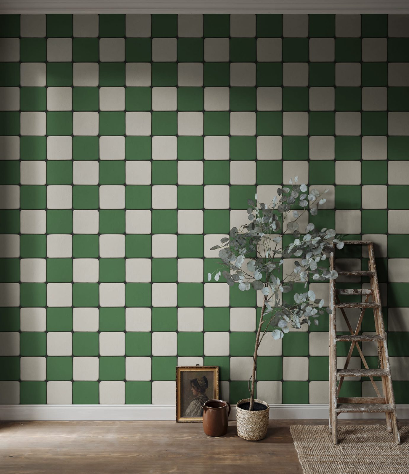 Porcelain Tiles, Green, Rebel Walls 3