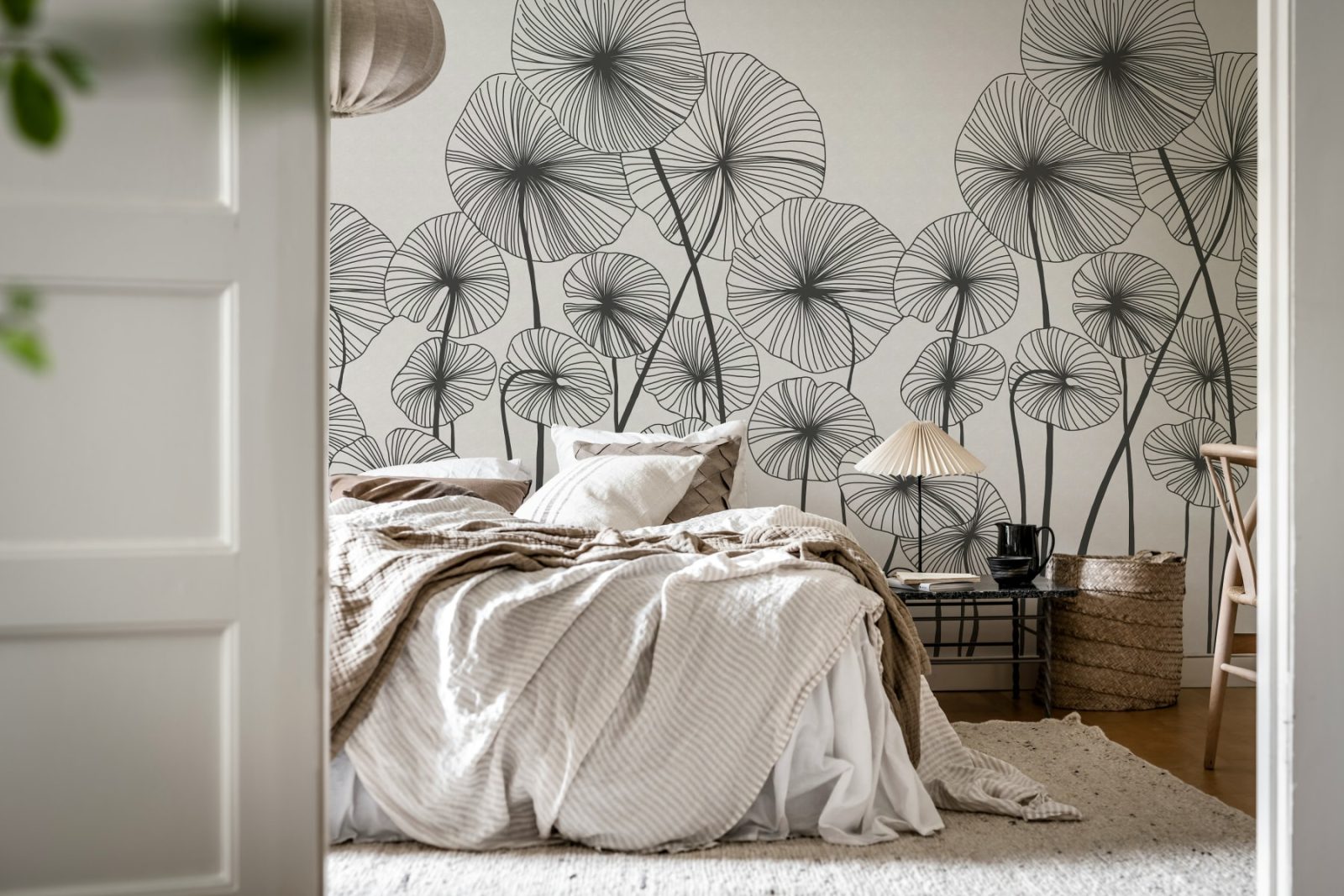 Waterlily Forest, Black & White, Rebel Walls 3