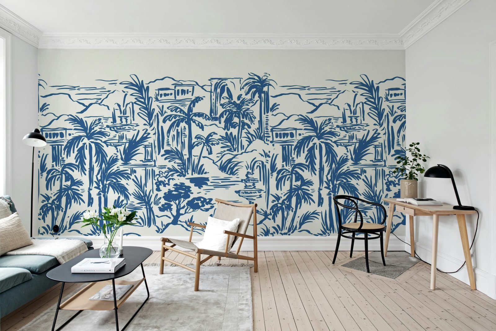 Palm Oasis, Blue, Rebel Walls 2