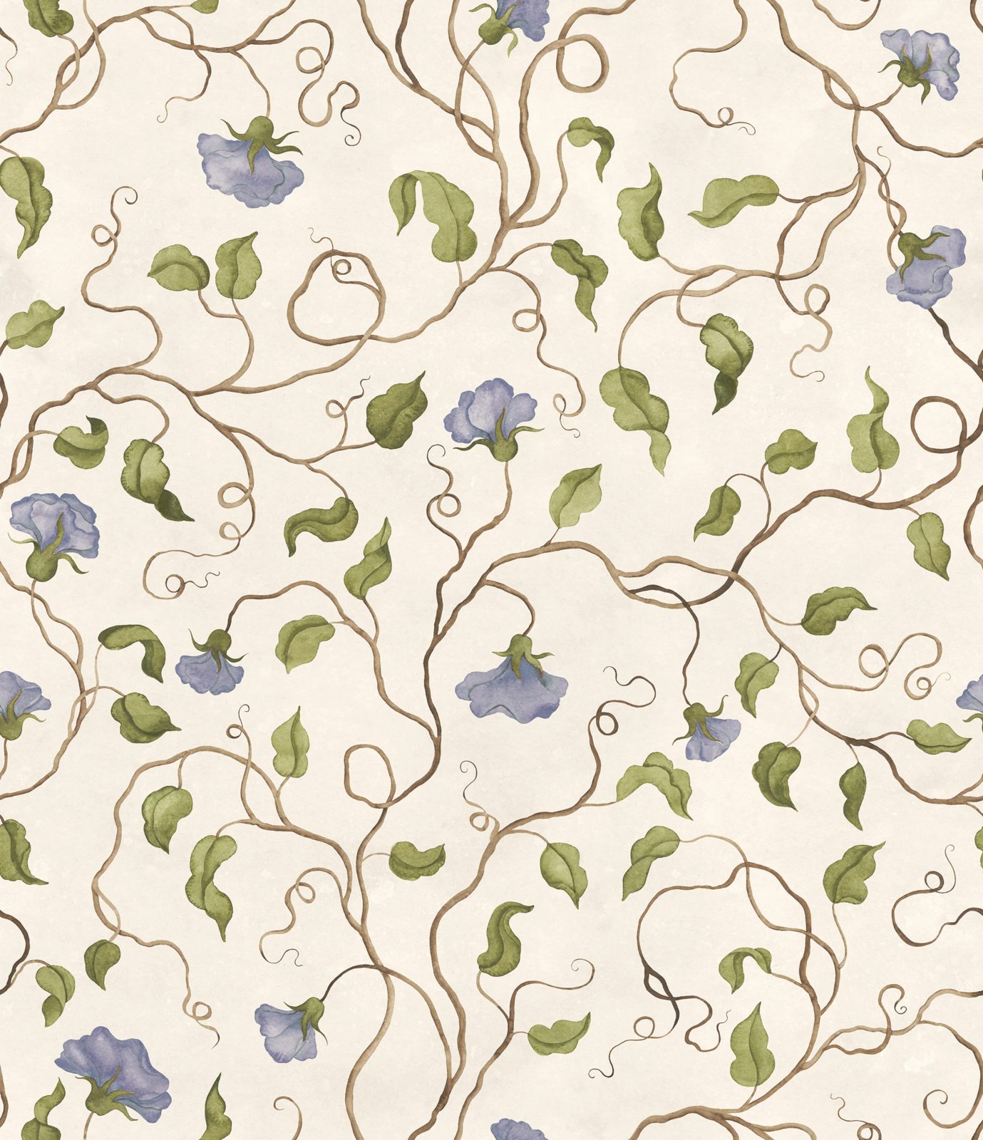 Soft Vines, Blue, Rebel Walls
