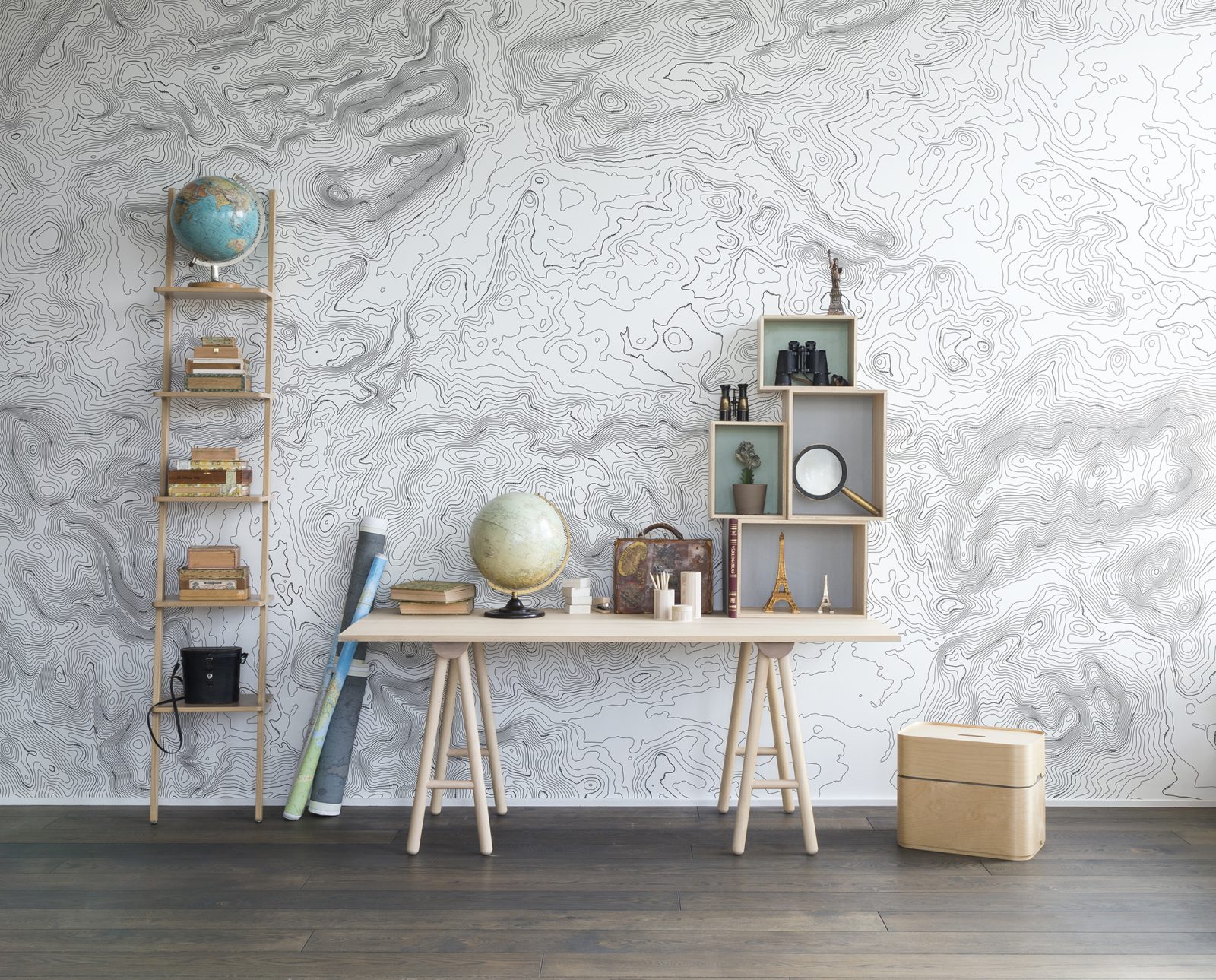 Elevation Lines, White, Rebel Walls 2