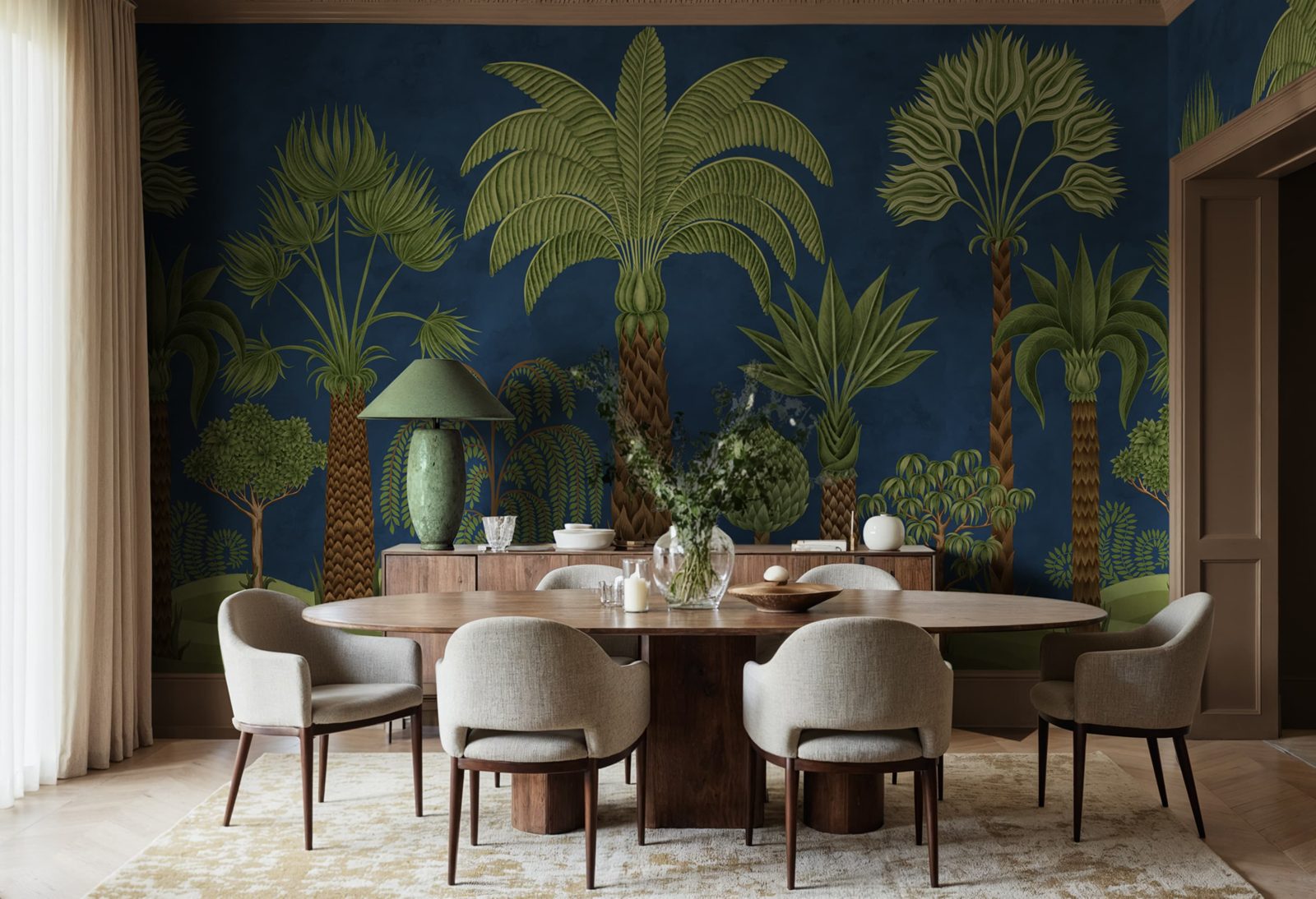 Botanical Bliss, Dark Blue, Rebel Walls 3