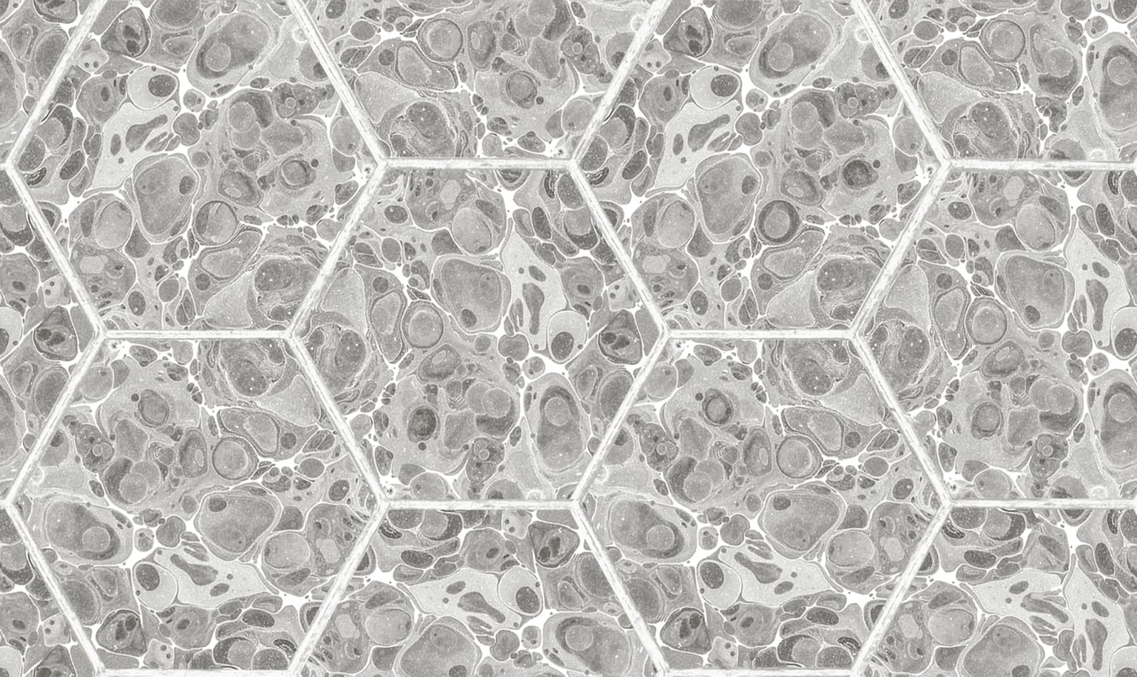 Marbled Hexagon Tiles, Grey, Rebel Walls, 5 mp / rola
