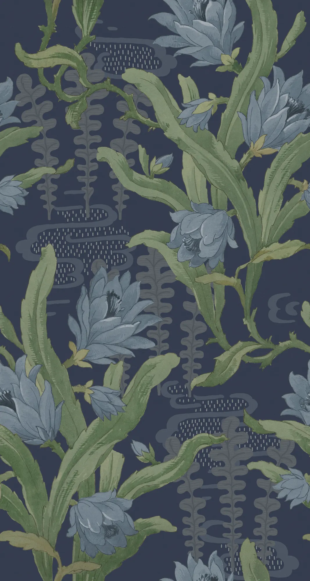 Flower in Pond, Blue, Rebel Walls