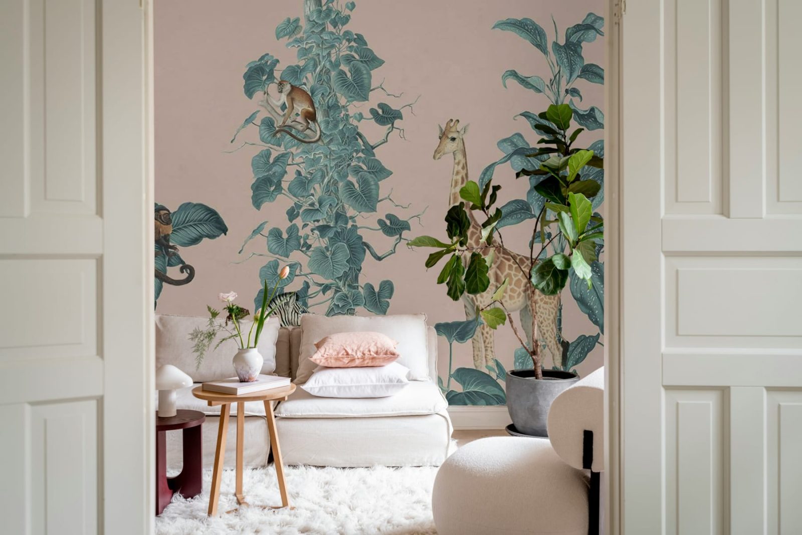 Wildlife Stroll, Pink, Rebel Walls 2