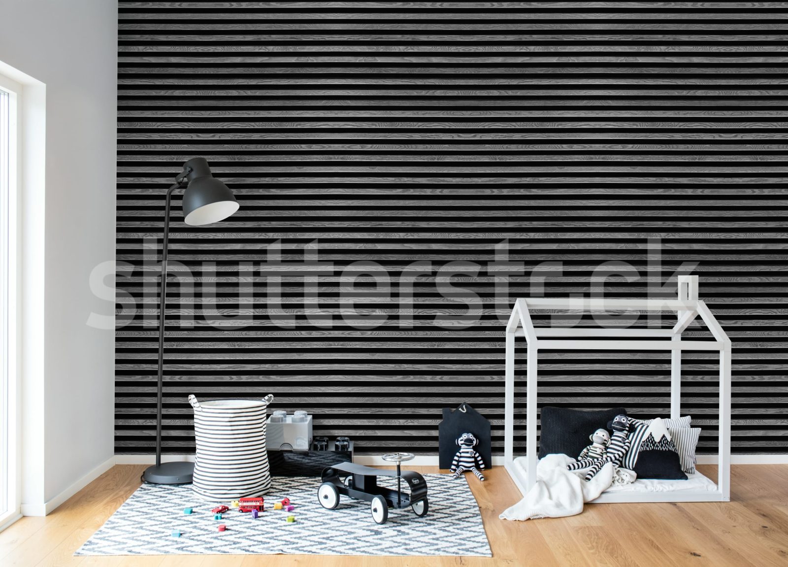 Rib Wood, Horizontal Gray, Rebel Walls 3