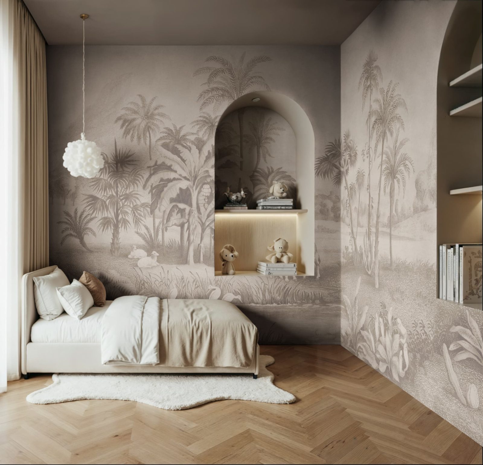 Giraffe Savannah, Beige, Rebel Walls 3