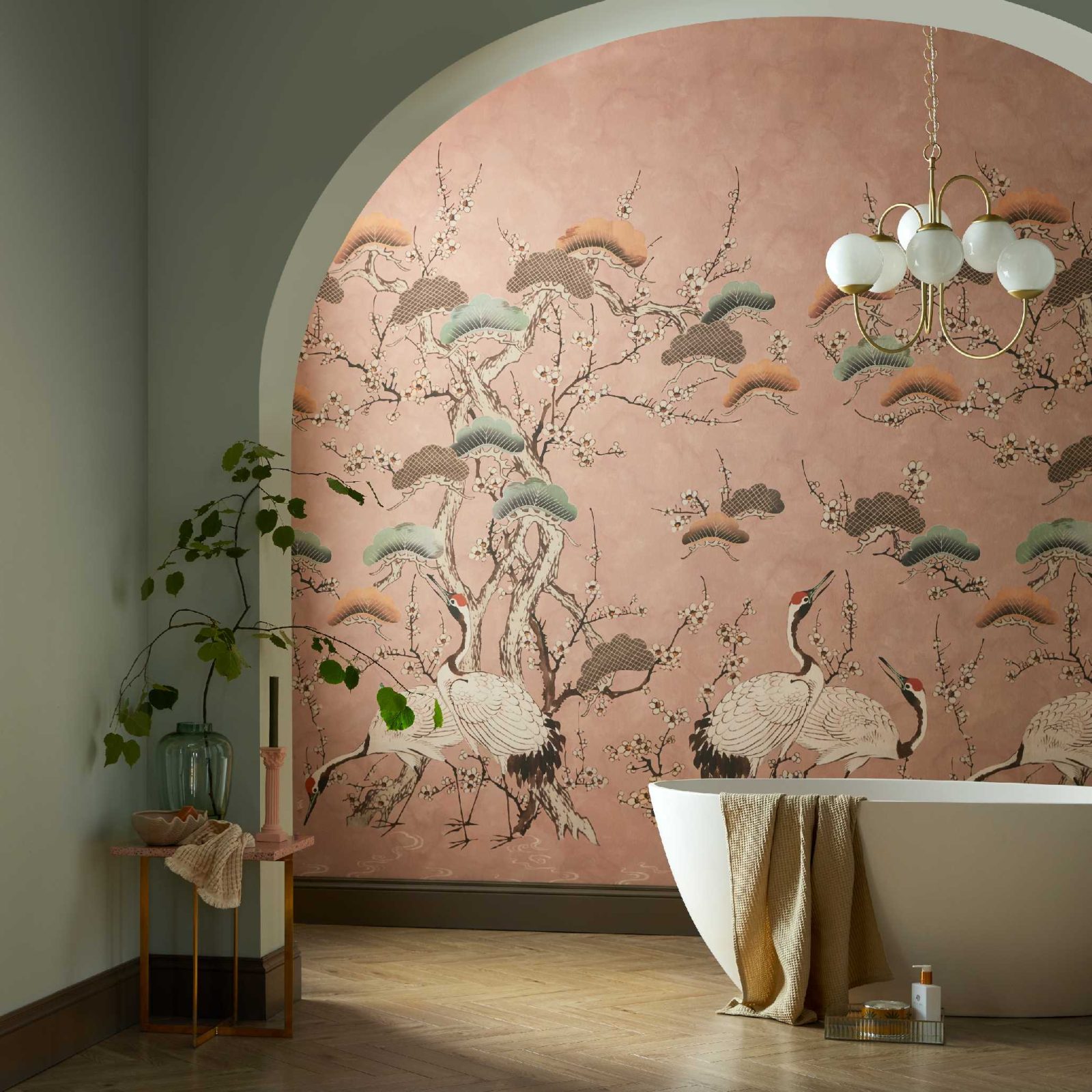 Kyoto Blossom, Sandstone Pink, 1838 Wallcoverings, 6.53mp / rola 2