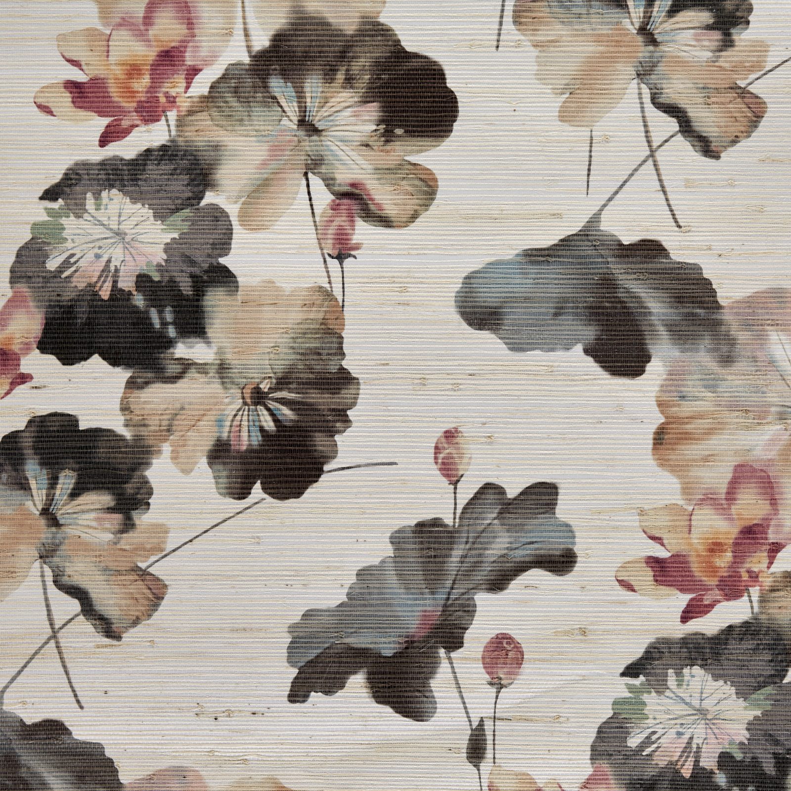 Water Lilies, Fibre naturale (Grasscloth), 1838 Wallcoverings, 5.1mp / rola 5