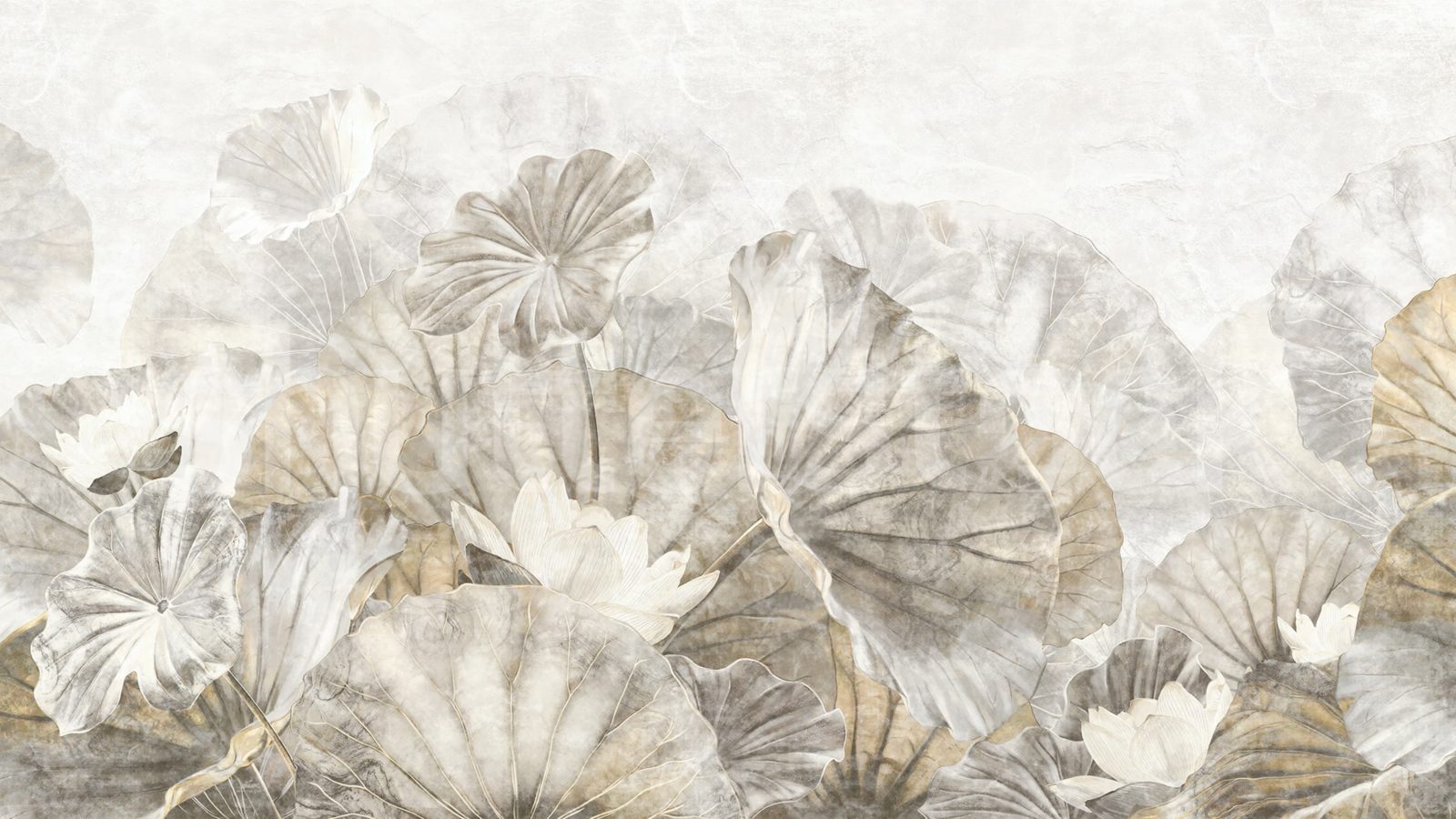 Lotus Leafs, Beige, Rebel Walls