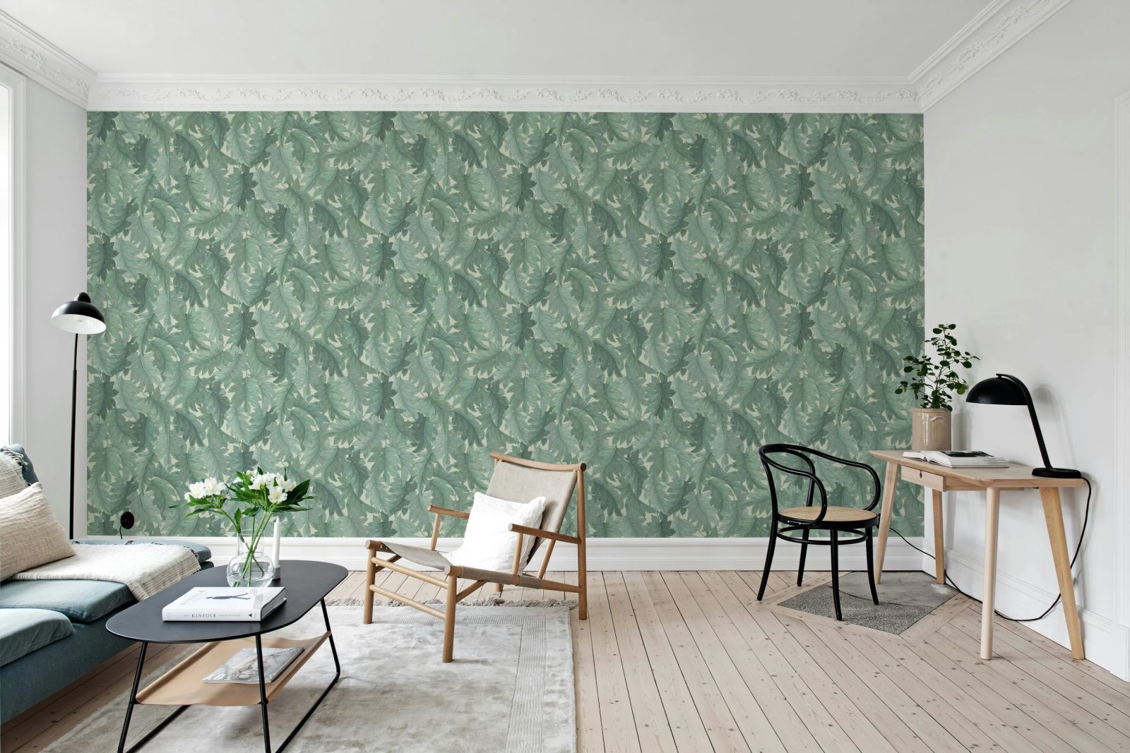 Swirling Fern, Teal, Rebel Walls 3