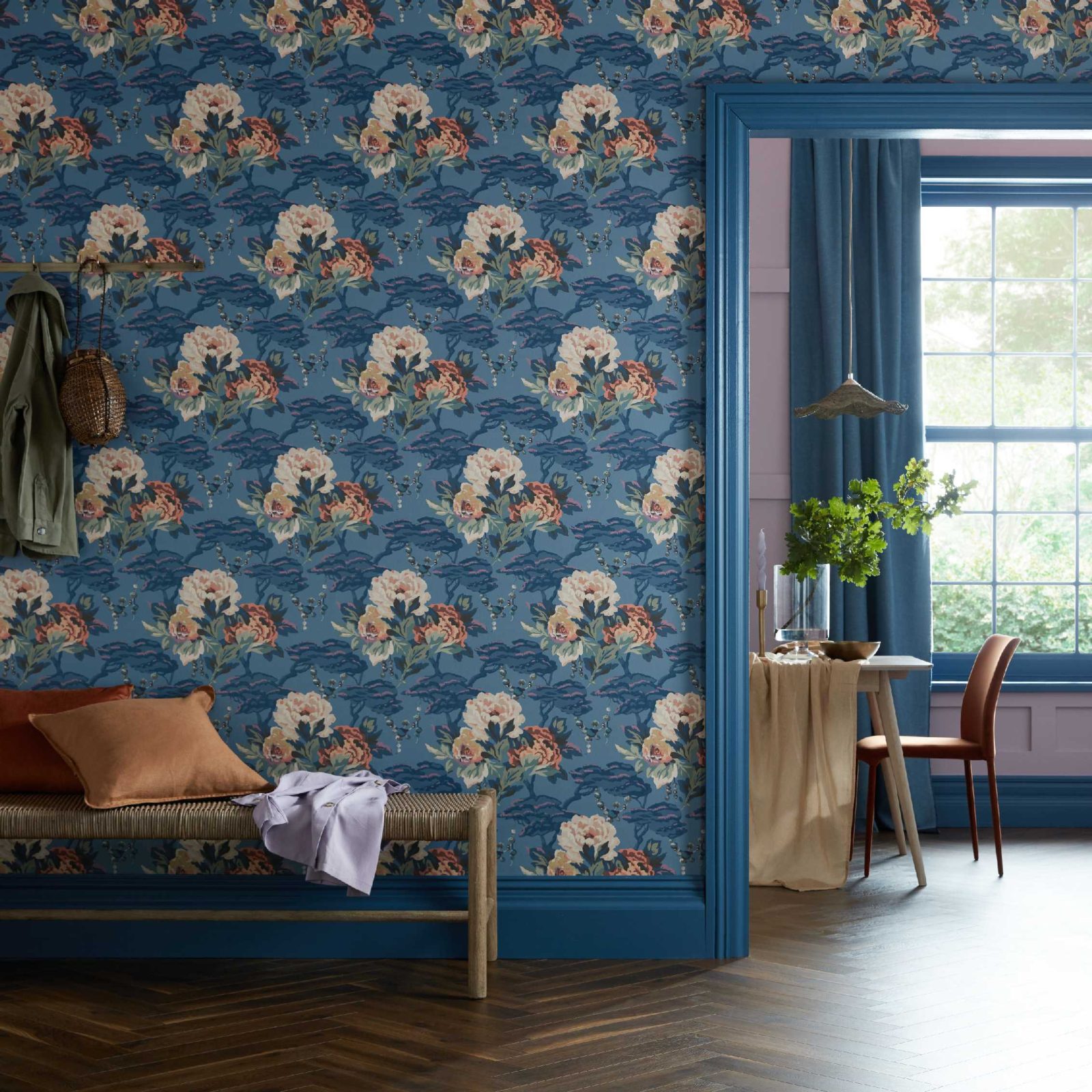 Paeonia, Indigo Purple, 1838 Wallcoverings, 5.3mp / rola 2