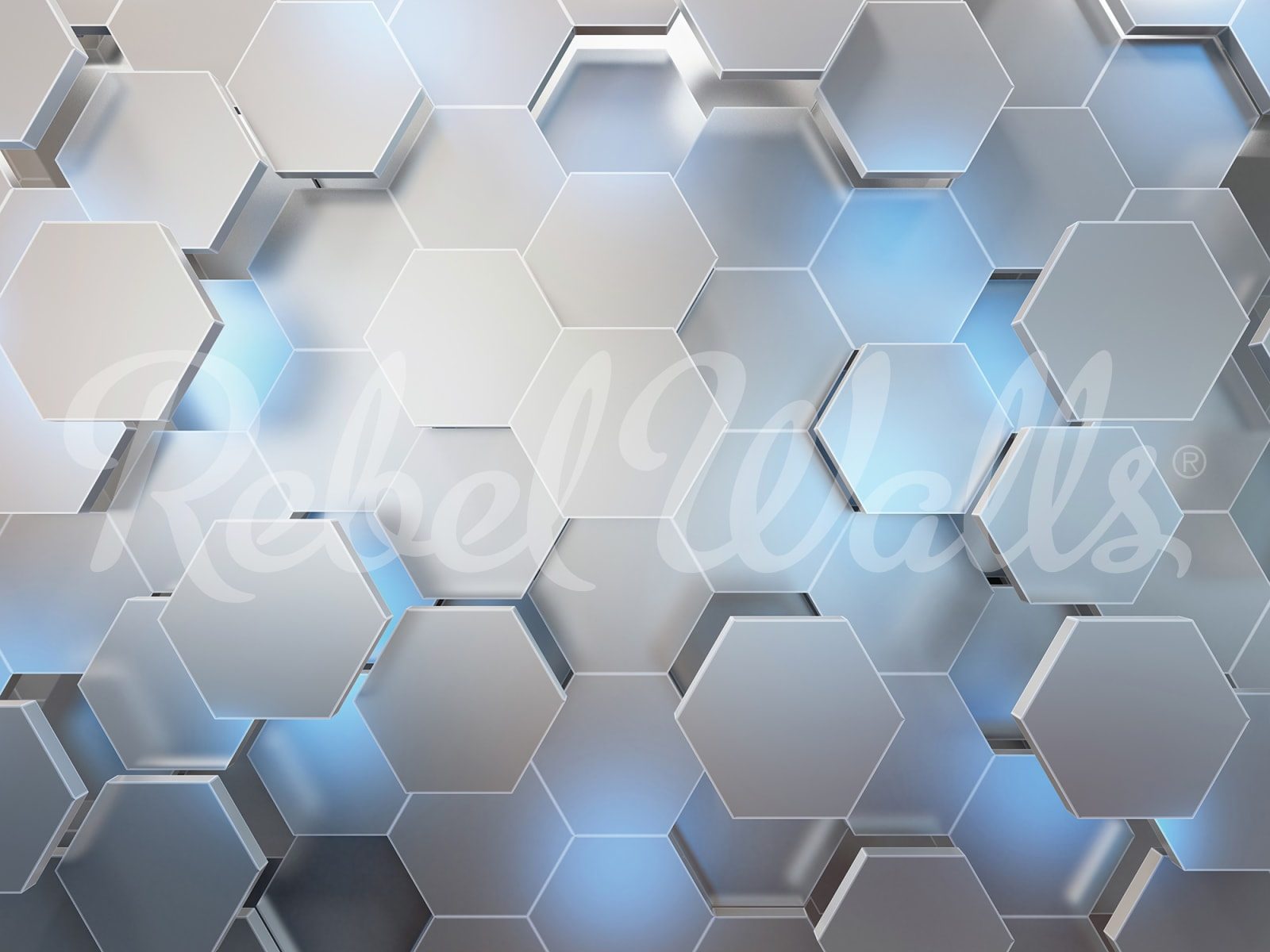 Hexagon, Gray, Rebel Walls
