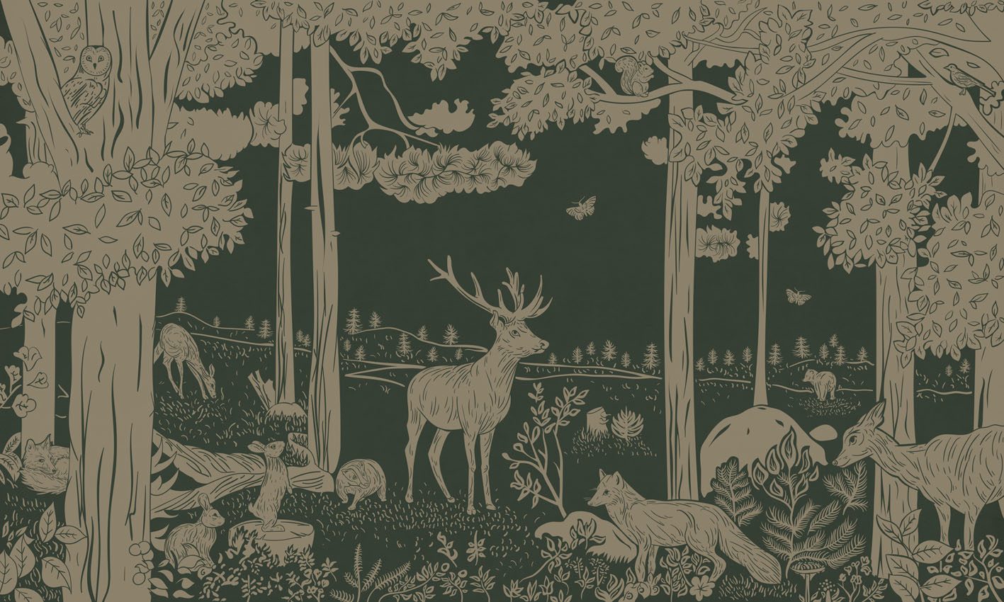 Monochrome Forest - Green Vintage, Kikki Belle
