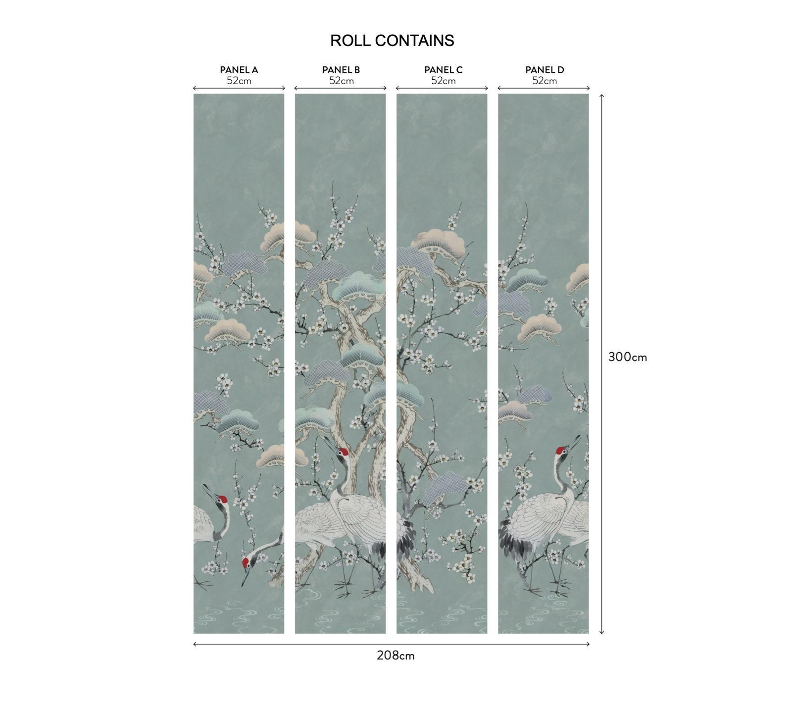 Kyoto Blossom, Mist Blue Wall, 1838 Wallcoverings, 6.53mp / rola 3