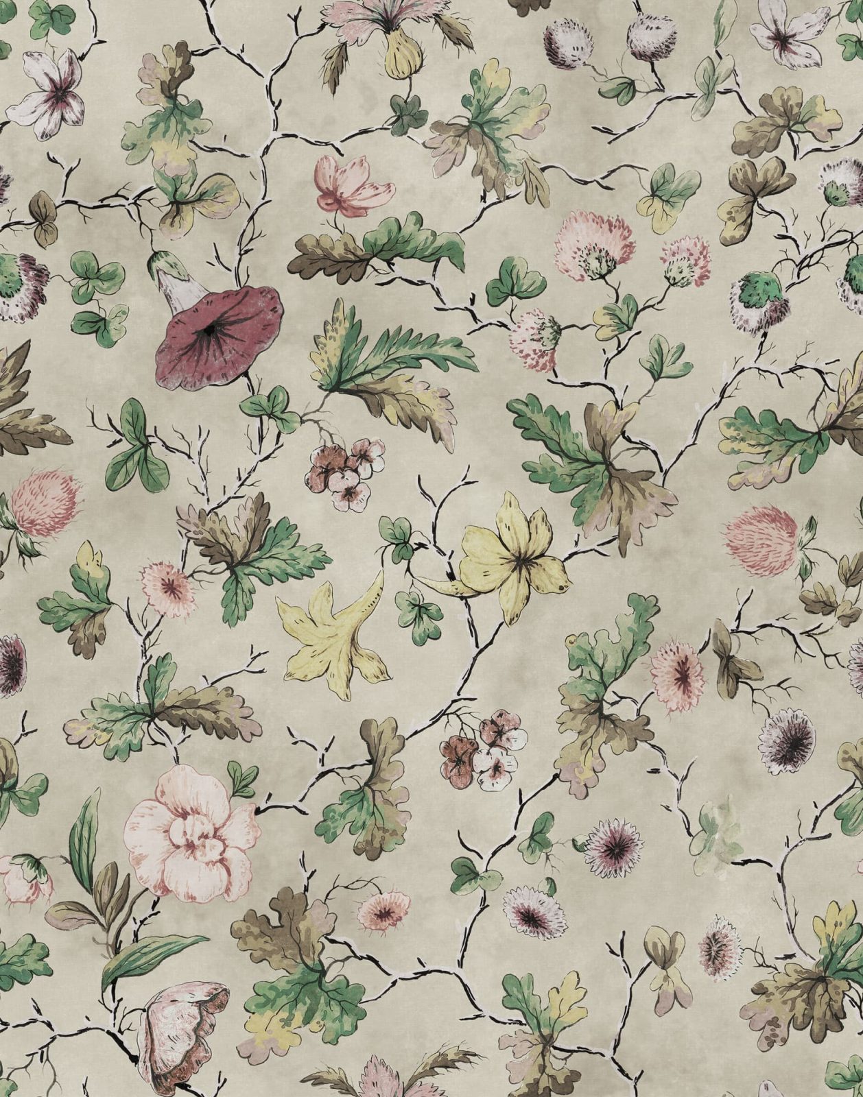 Verdant Bloom, Beige, Rebel Walls