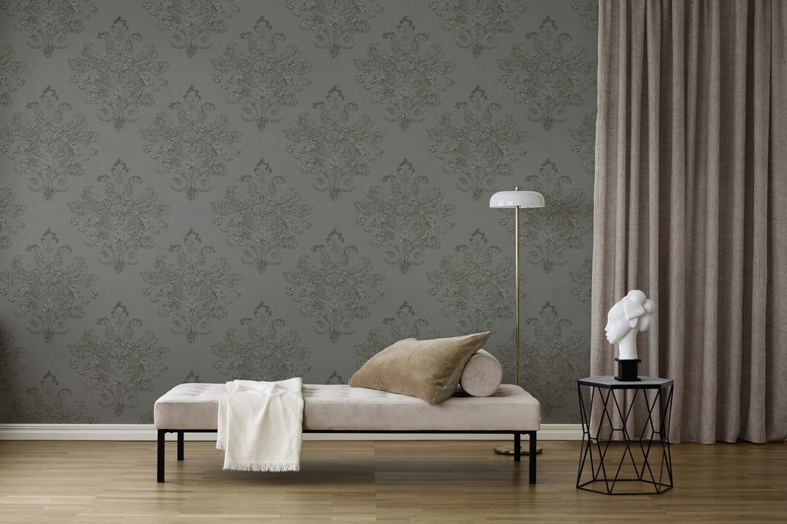 Baroque Pearl, Gray, Rebel Walls 2