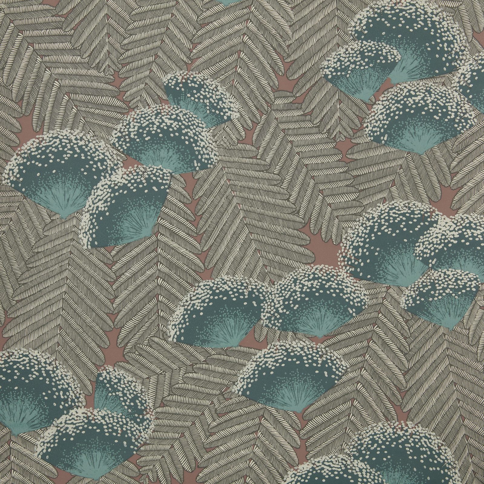 Clarice, Cantaloupe Green Luxury Art Deco, 1838 Wallcoverings, 5.3mp / rola