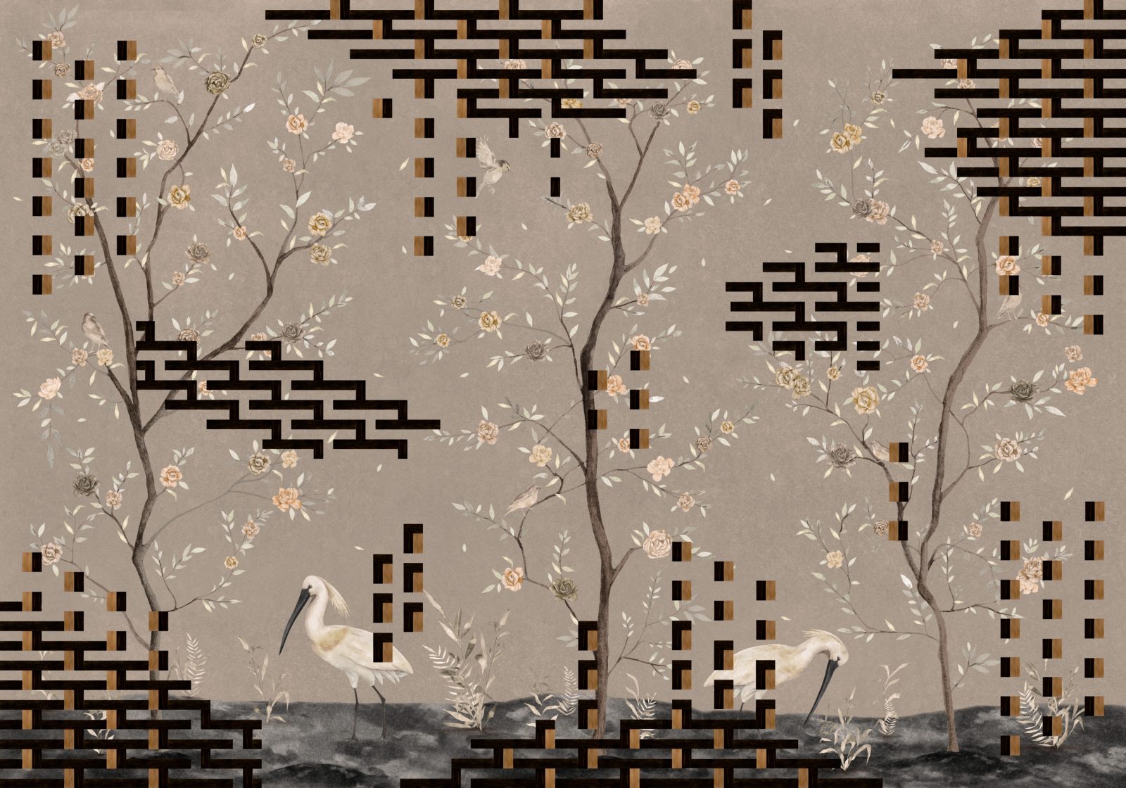 Tetris Chinoiseries, Grey, TresTintas