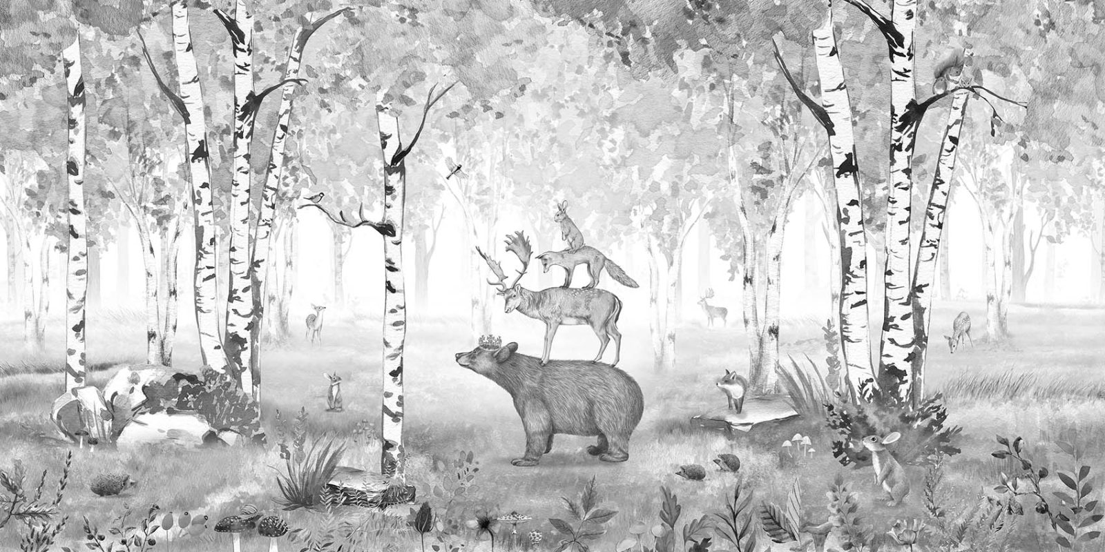 Bear King - Black and White, Kikki Belle
