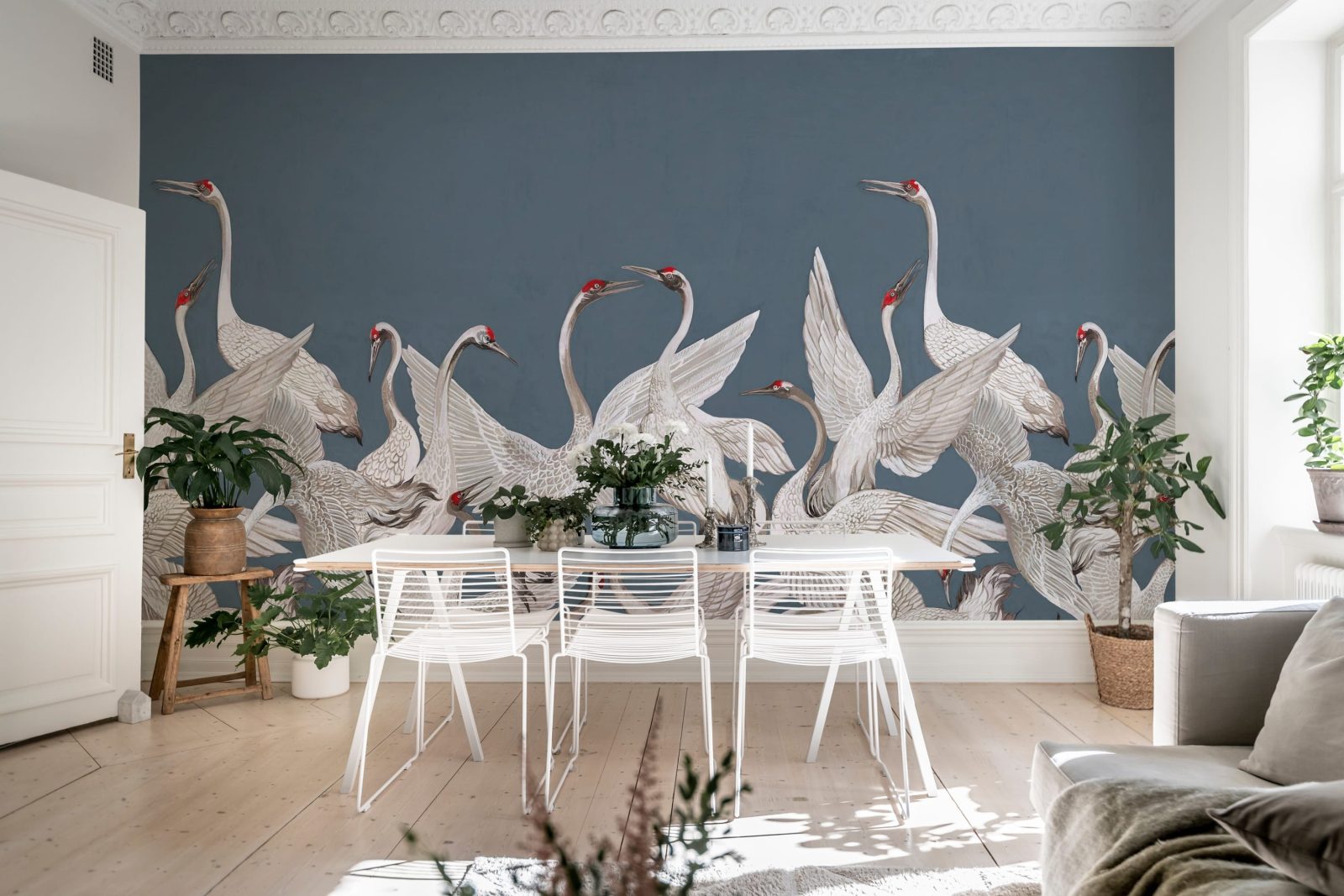 Soaring Cranes, Blue, Rebel Walls 3