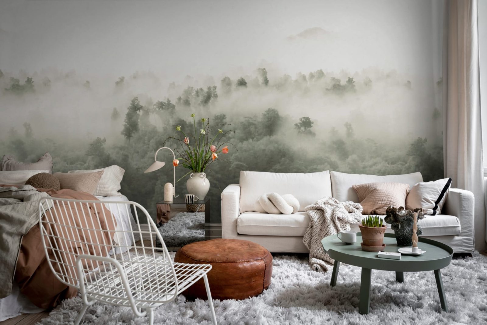 Misty Woodland, Light Green, Rebel Walls 2
