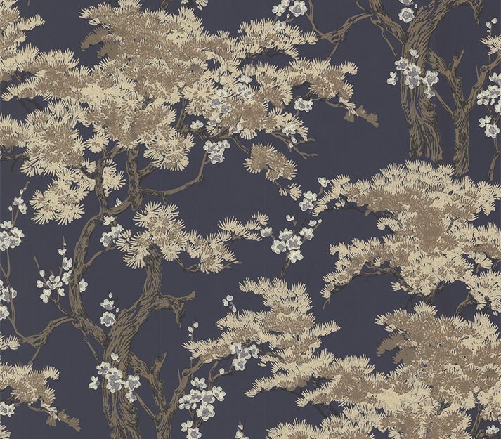 Harewood, Navy Blue Luxury Chinoiserie, 1838 Wallcoverings, 5.3mp / rola