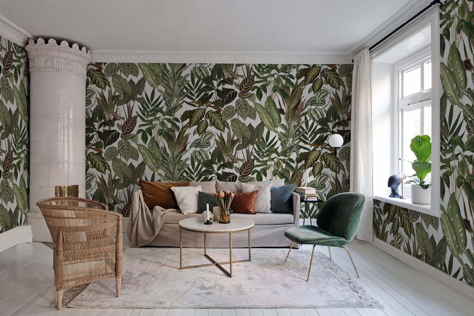 Mischievous Jungle, White, Rebel Walls 2
