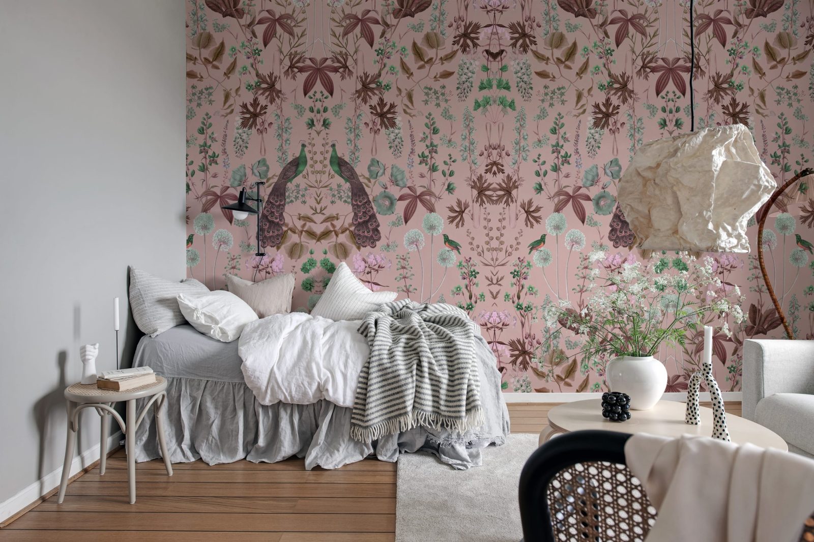 Peacock Garden, Pink, Rebel Walls 3